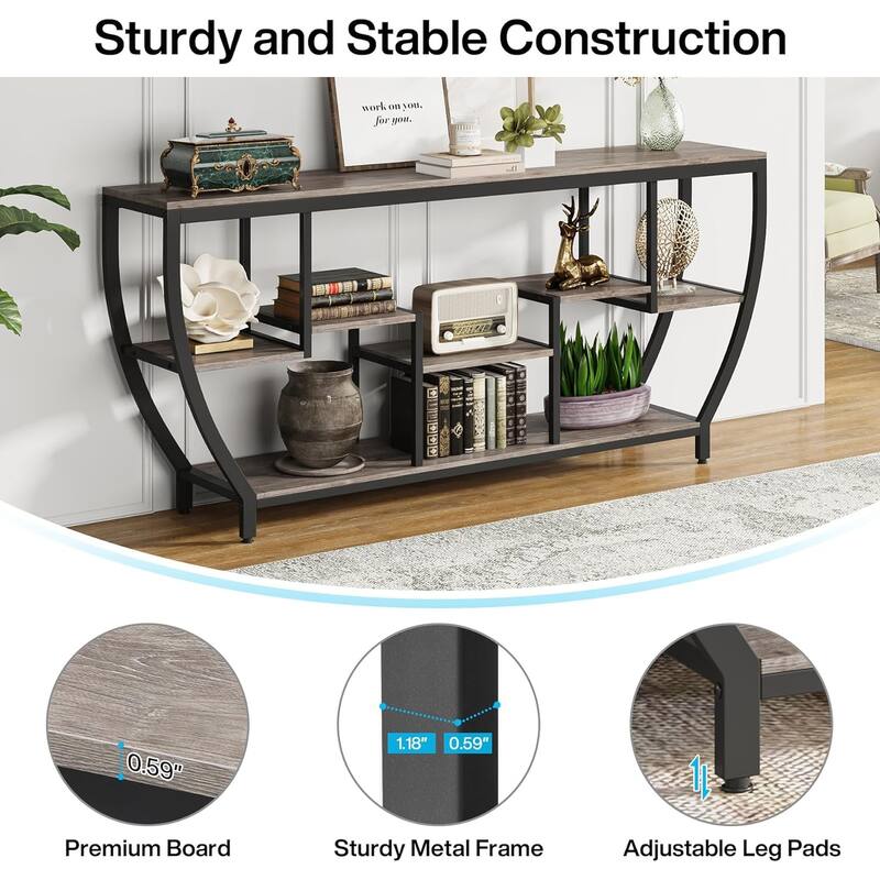 70.9 Inch Extra Long Console Table with Shelves,Sofa Console Table