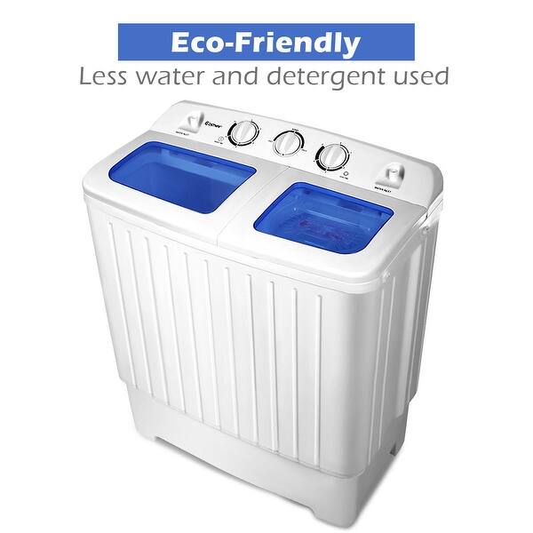 Shop Costway Portable Mini Compact Twin Tub 17 6lb Washing Machine Washer On Sale Overstock 15633692
