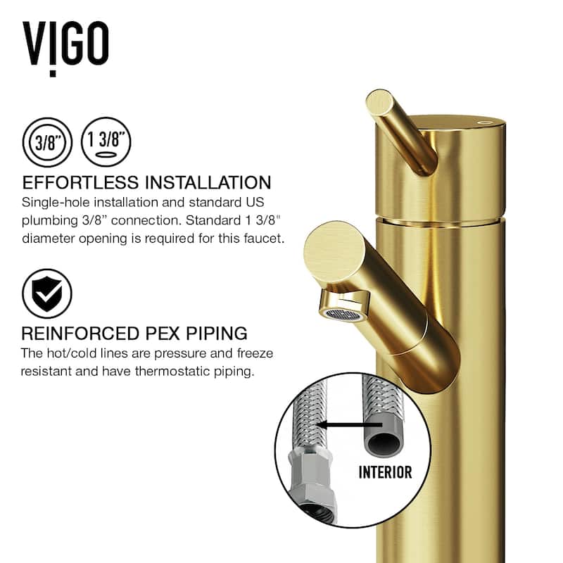VIGO Noma Single Hole Bathroom Faucet