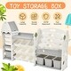 preview thumbnail 8 of 8, Kids Bookshelf Toy Storage Organizer with 17 Bins and 5 Bookshelves, Multi-functional Nursery Organizer