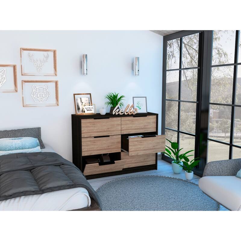 Modern Rustic White and Natural Dresser