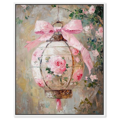 Rose Garden Lantern Canvas by Art Remedy