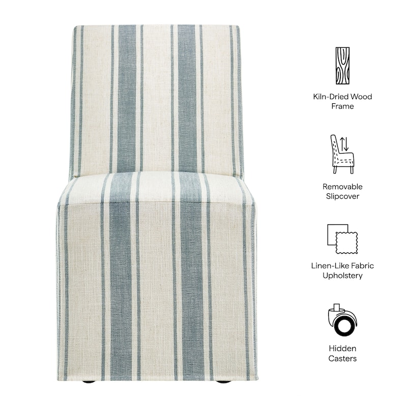Tessera Striped Slipcovered Dining Side Chair