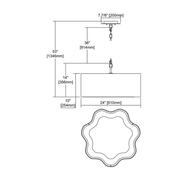 Elk Home Villoy Polished Nickel With White Shade 4 Light Pendant