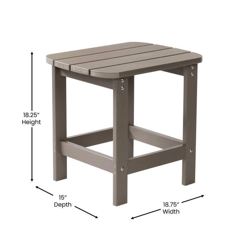 3pc Commercial Indoor/Outdoor Adirondack Set with 2 Loungers, Side Table