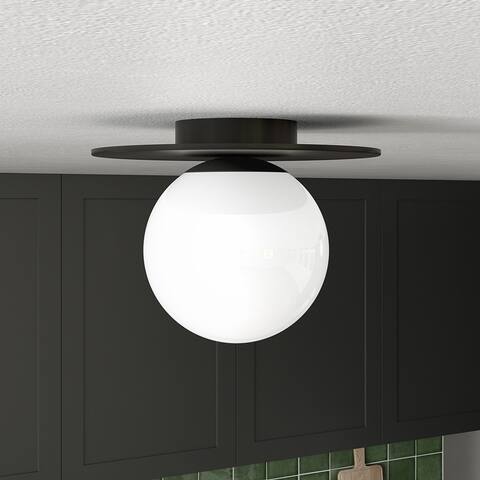 Amma 12" Wide Flush Mount with Glass Shade