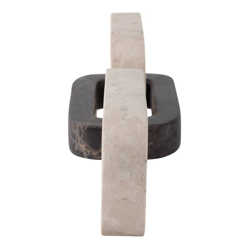 Marble Decorative Object Sculptural Linked Chain Accent - 4" Ivory - 13.25" x 4" x 4"