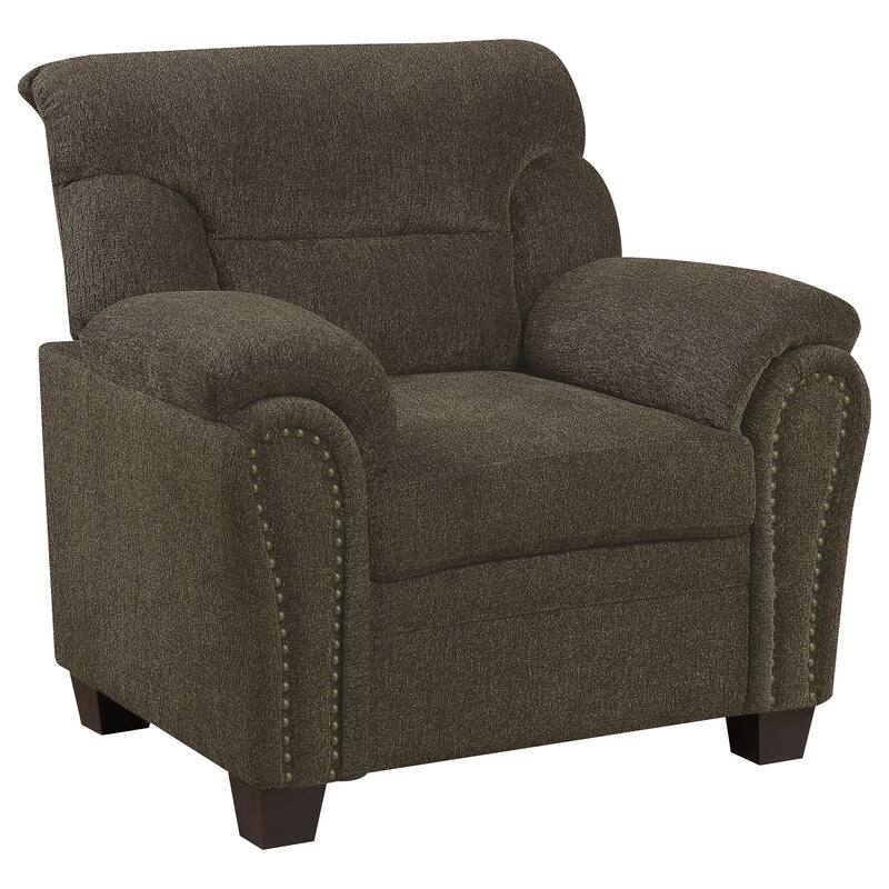 Clementine Upholstered Padded Arm Accent Chair - Brown