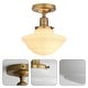 preview thumbnail 4 of 4, Antique hallway lighting gold bedroom lighting glass, metal ceiling light