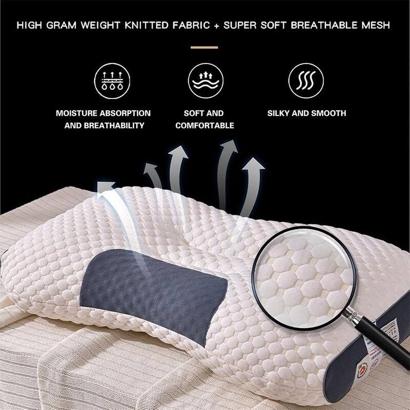 Ergonomic Pillow Contour Pillow Orthopedic Neck Traction Pillow for Shoulder Neck Pain Relief Side Sleeper - N/A