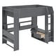 preview thumbnail 5 of 14, Dark Gray Twin Size Solid MDF Gaming Loft Bed with Desk & Shelves
