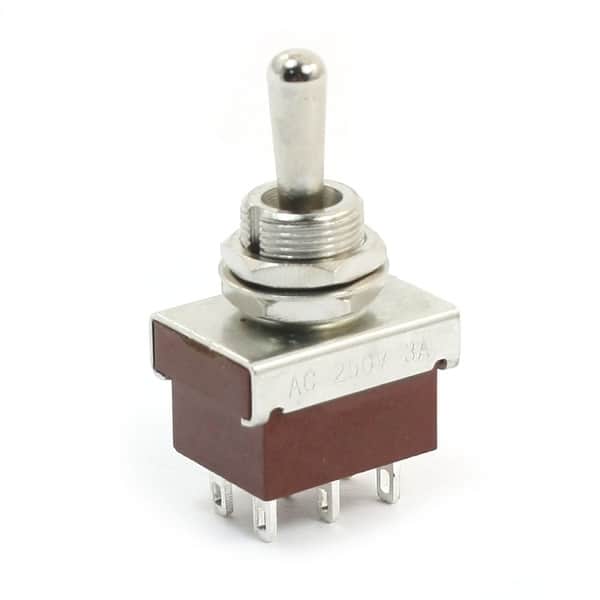 Ac 250v 3a 2p2t 3 Positions 6 Pin Terminals Latching Rocker Toggle Switch
