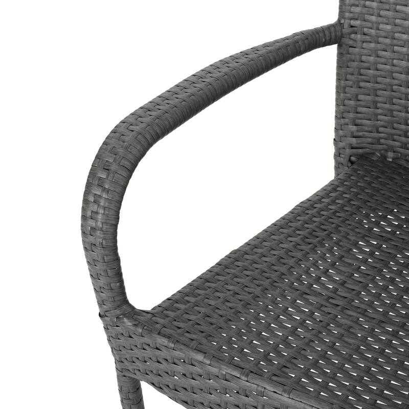 Benhill Outdoor Contemporary Wicker Stacking Chairs (Set of 2) by Christopher Knight Home