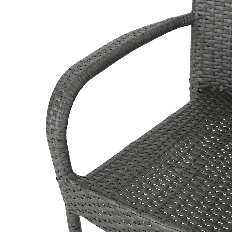 Collins Outdoor 5 Piece Acacia Wood and Wicker Dining Set by Christopher Knight Home