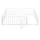 preview thumbnail 14 of 18, Queen Size Metal Floor Bed Frame with Fenced Enclosure and Door ,Versatile Open-Row Design for Multiple Uses