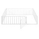 preview thumbnail 4 of 8, White Queen Size Metal Floor Bed Frame with Fence and Door for Kids, Boys and Girls, Bedroom