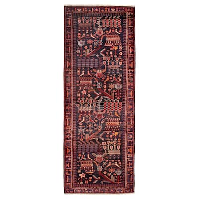 ECARPETGALLERY Hand-knotted Anadol Navy Wool Rug - 3'8 x 9'6