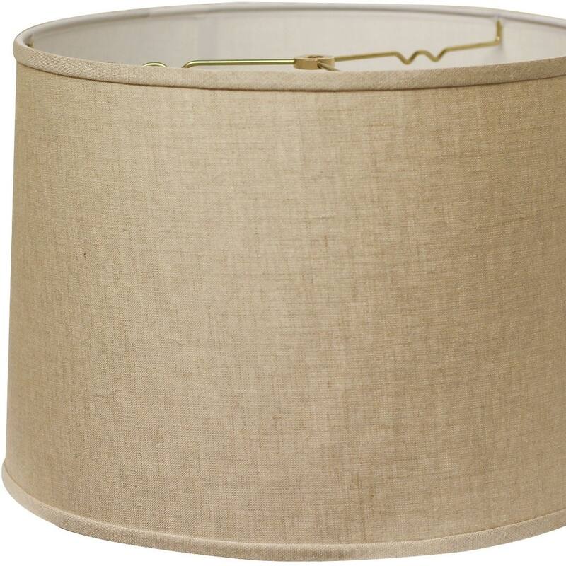 HomeRoots 17" Dark Wheat Throwback Drum Linen Lampshade - 17