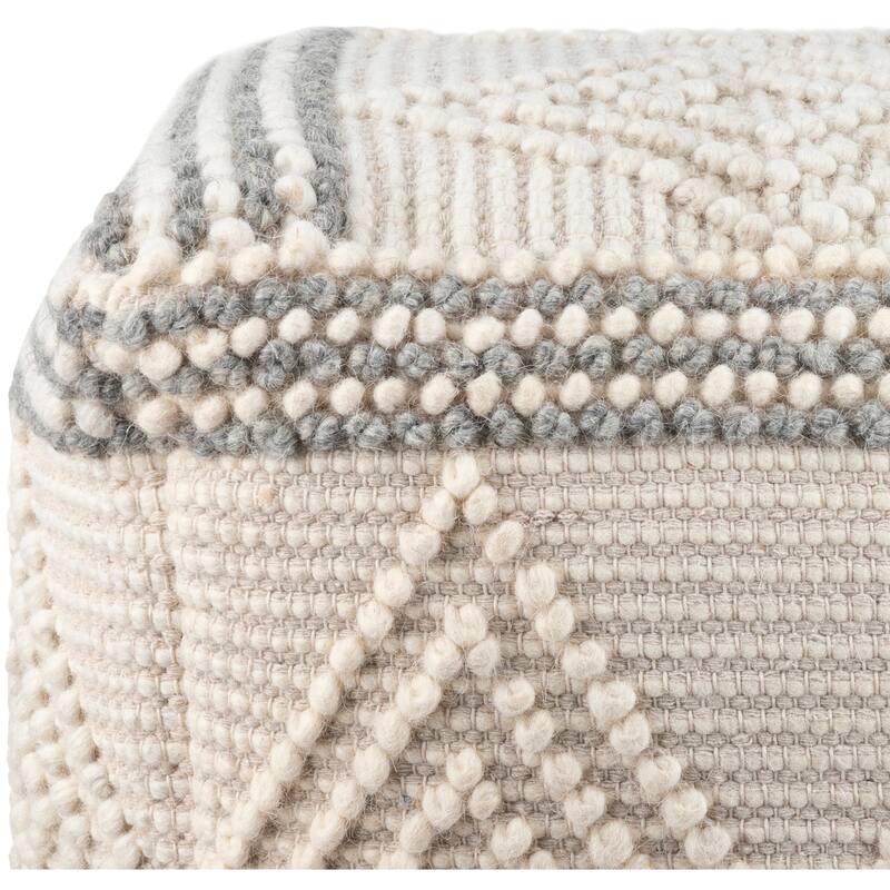 Freya Boho Hand Woven 18-inch Cube Pouf