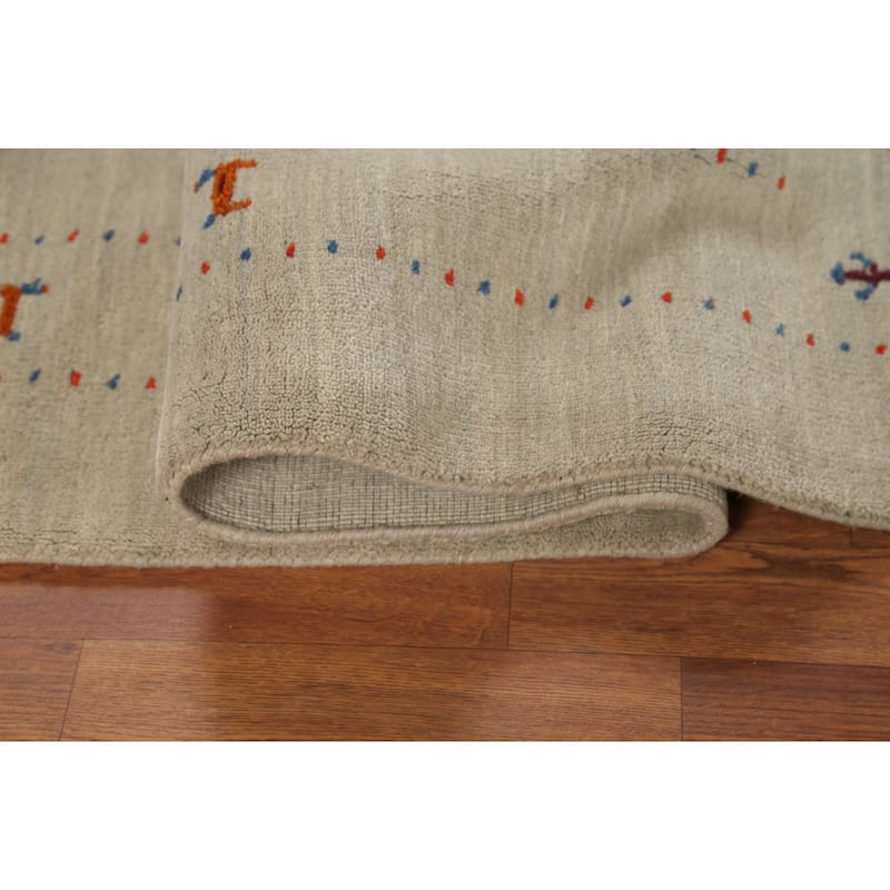 Tribal Gabbeh Indian Area Rug Handmade Contemporary Wool Carpet - 5'4"x 7'4"