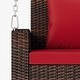 preview thumbnail 47 of 47, 2-Person Wicker Hanging Porch Swing with Chains, Cushion and Pillow