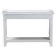 preview thumbnail 5 of 8, Rafferty Distressed Console Table - Vintage White Accent Table with Ornate Carved Apron and Shelf, Classic Entryway Table