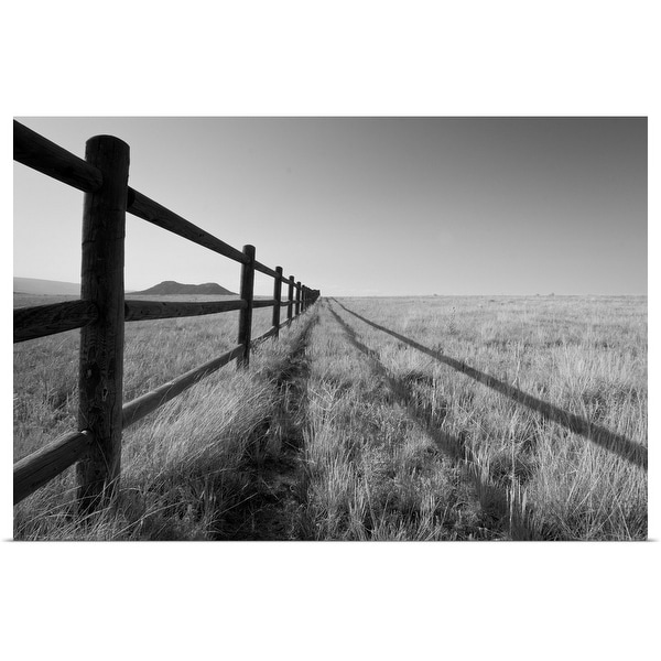 "A split rail fence vanishing into the horizon. Aspen, Colorado" Poster Print
