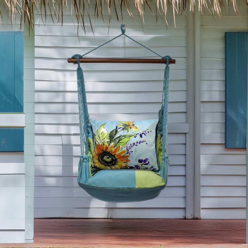 Magnolia Casual Swing Set 4 piece - Meadow Mist Stripe w/ Sunflowers on Teal 2