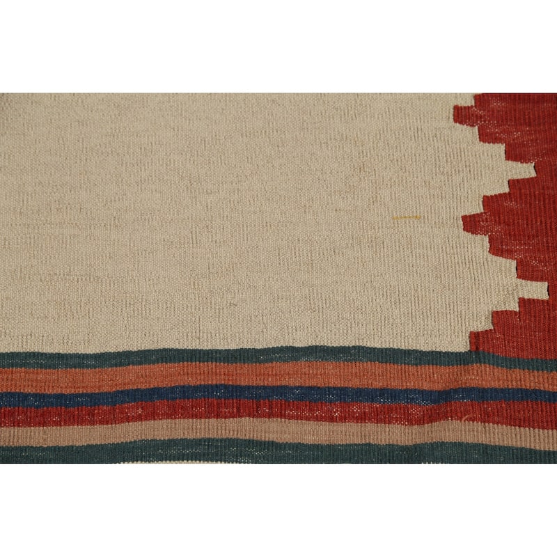 Nomadical Kilim Persian Vintage Area Rug Flatweave Wool Carpet - 4'5"x 6'2"