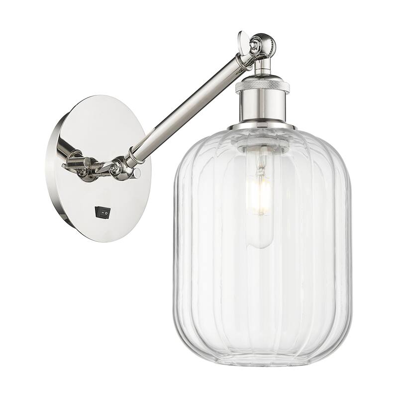 Innovations Lighting Endless Possibilities Ballston - Preston - 1 Light 7" Jar Shade Adjustable Sconce - Clear/Polished Nickel