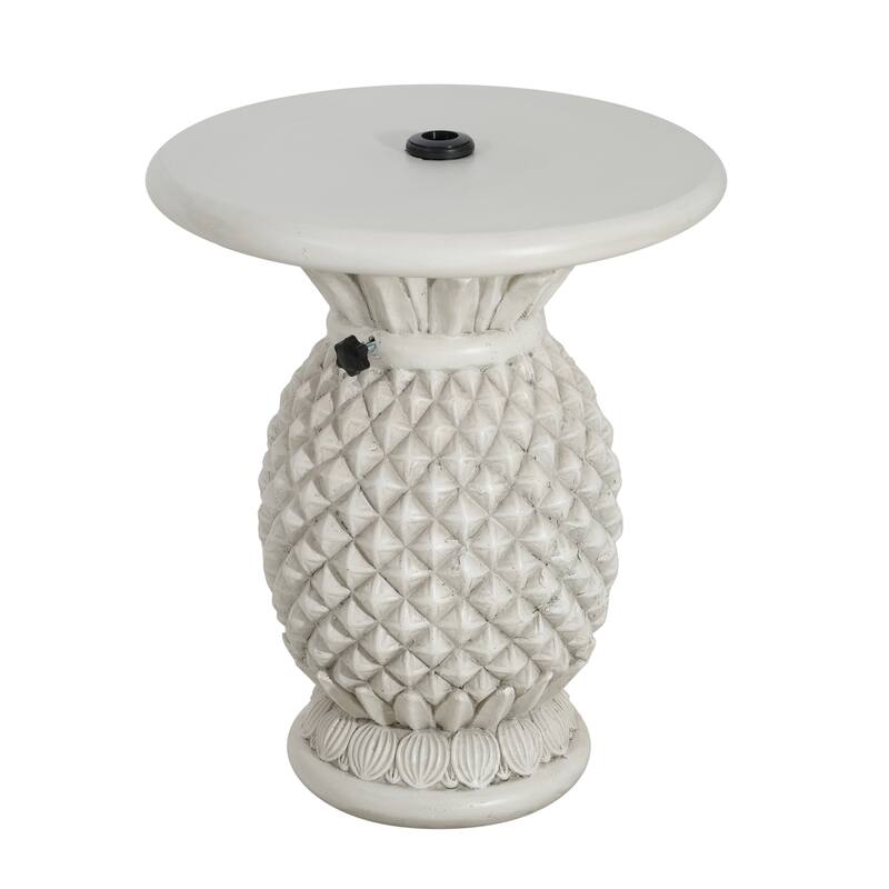 Christopher Knight Home - Lillian Classic Outdoor MGO Side Table Umbrella Base with Pineapple Design