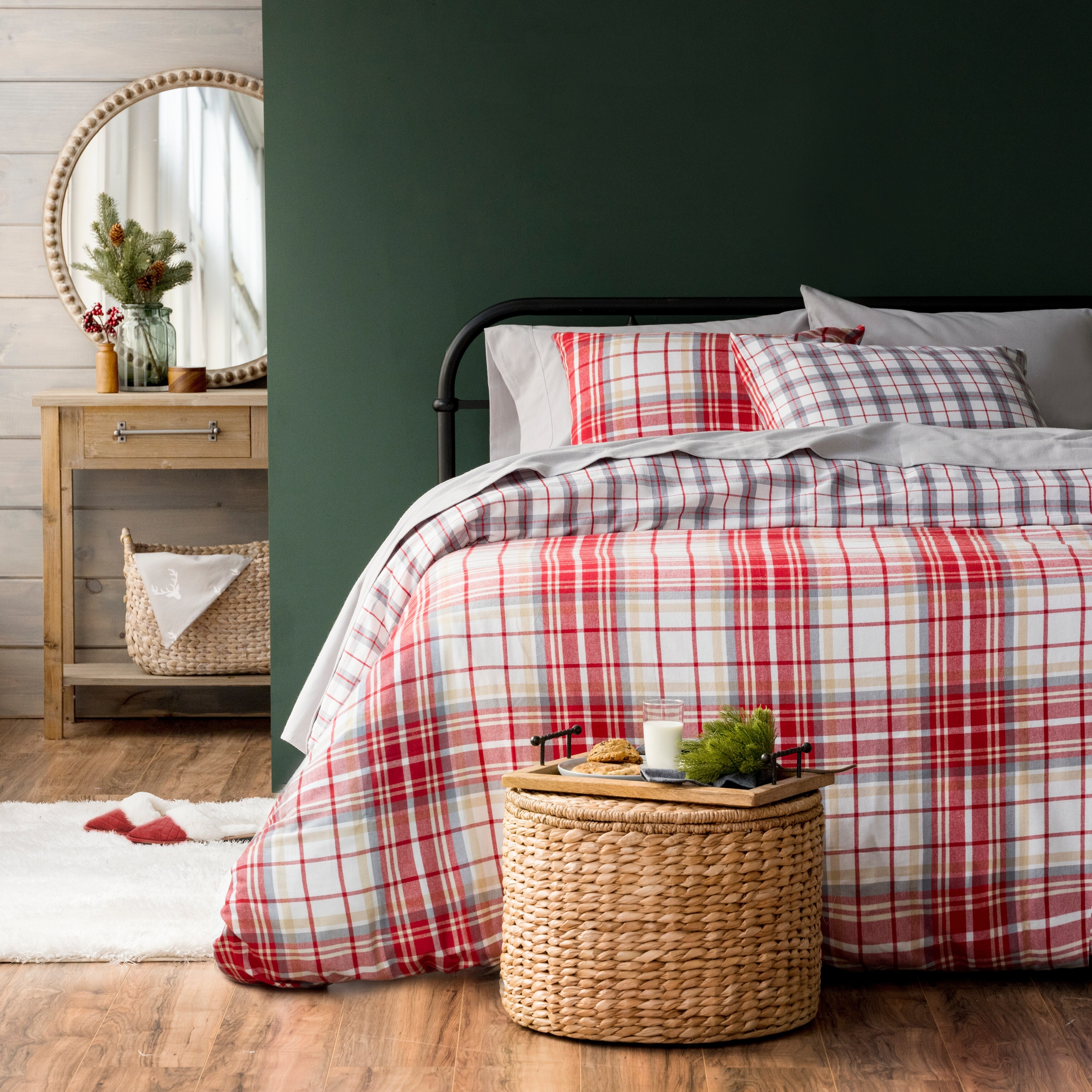 Martha Stewart Plaid Drummond Flannel 3-Piece Duvet Cover Set - Bed Bath \u0026  Beyond - 34208145, image size:3500x3500