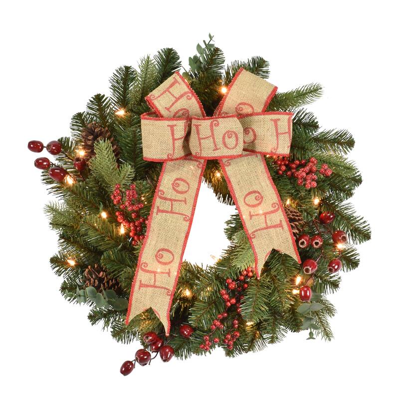 Puleo International 24" Pre-Lit Decorated wreath