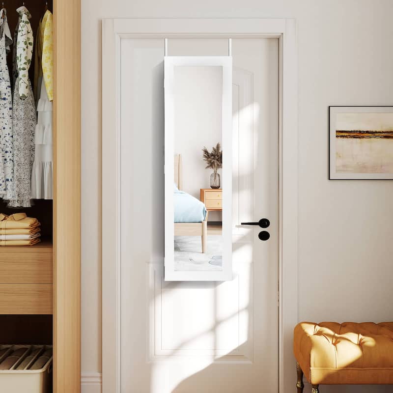 Costway Jewelry Cabinet Wall or Door Mounted Jewelry Armoire with