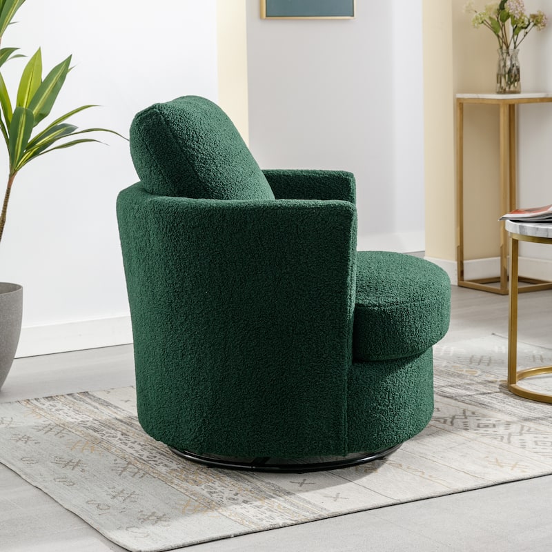 Modern Upholstered Swivel Barrel Chair for Living Room