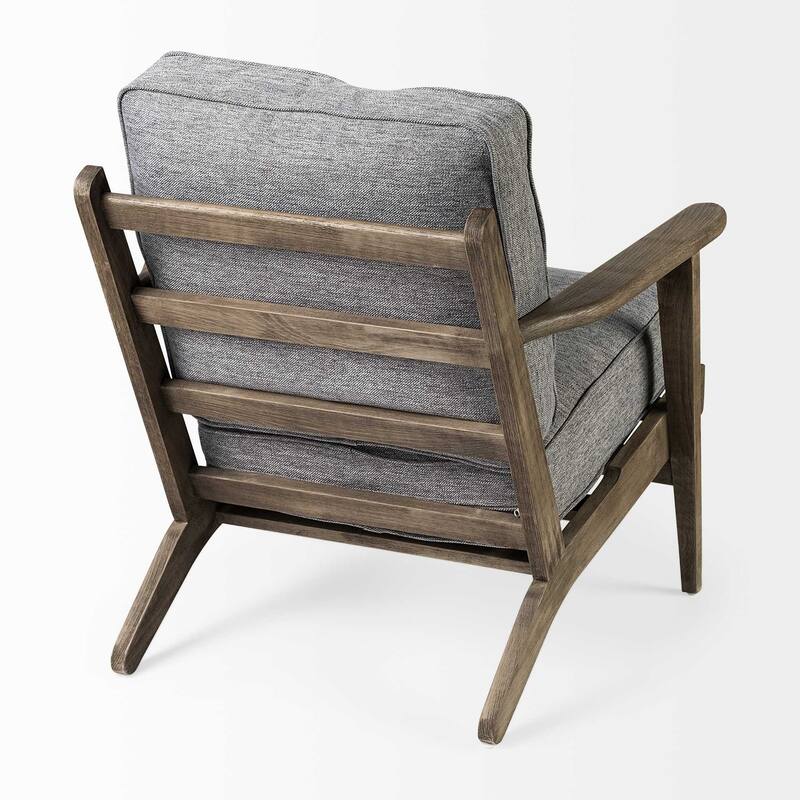 HomeRoots 31" Gray and Brown Fabric Lounge Chair - 31' X '32' X '28