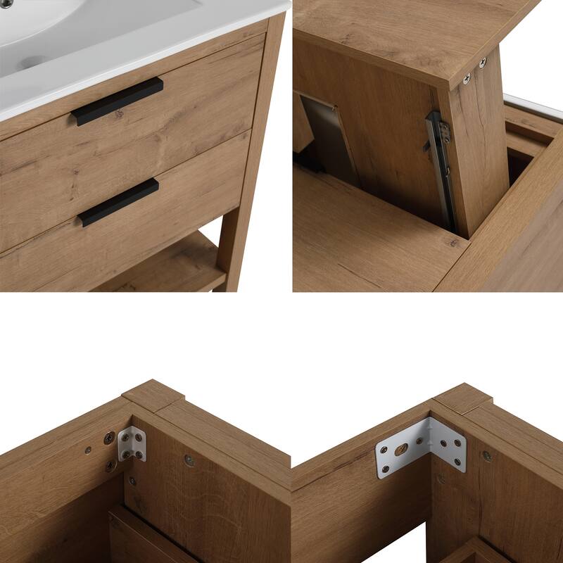 Topcraft Freestanding Bathroom Vanity with Ceramic Sink - 30"