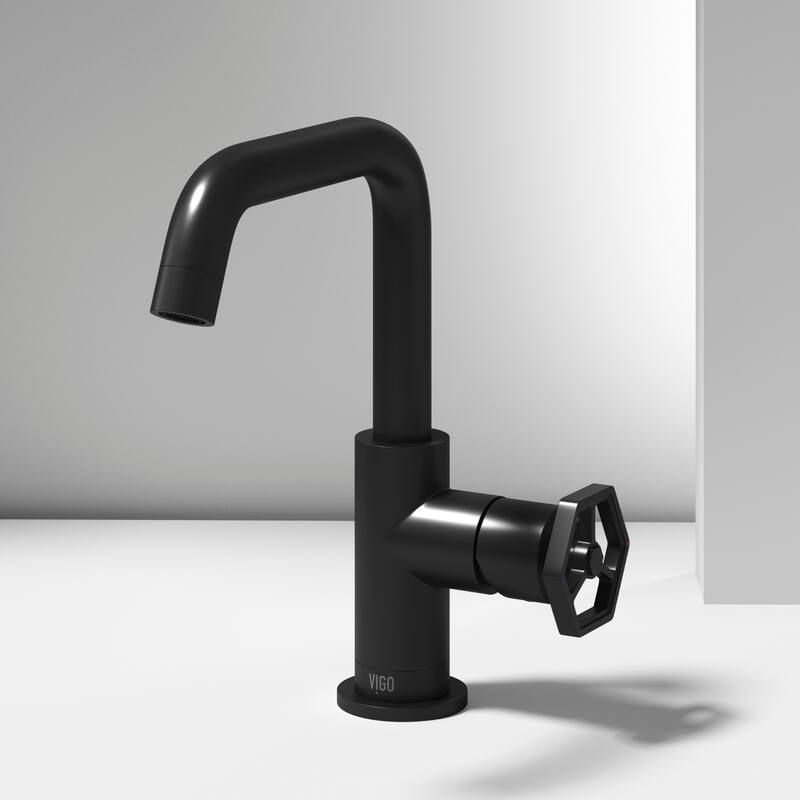 VIGO Ruxton 9" H Single Handle Single Hole Bathroom Faucet - Without Extras - Matte Black