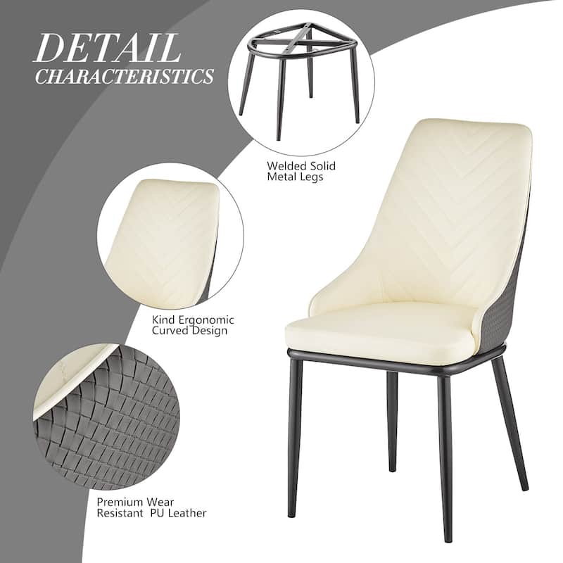 Faux Leather Upholstered Dining Chairs, Set of 4 - 18.1"W x 21.3"W x 36.6"H