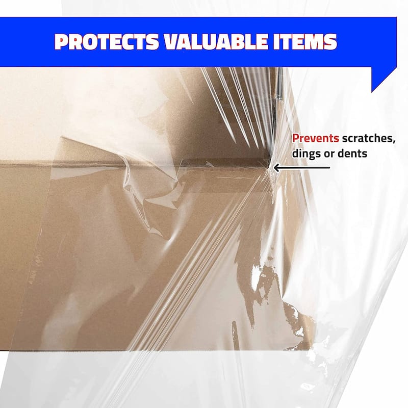 Stretch Film Shrink Wrap 4 rolls 18x1500 ft 60 Gauge Stretch Film Rolls for Packaging Moving Packing - N/A