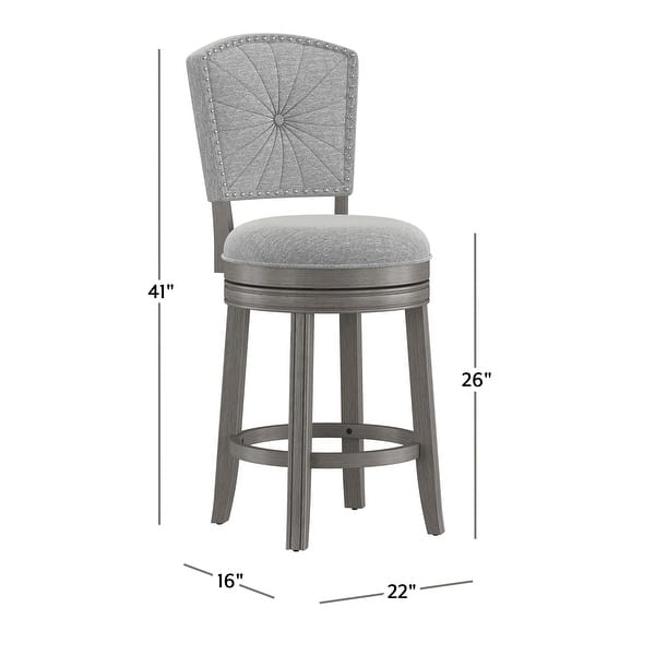 dimension image slide 0 of 2, Hillsdale Santa Clara II Swivel Stool, Antique Gray