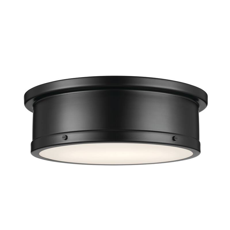 Kichler Lighting Serca 18 in. 3-Light Black Flush Mount Light