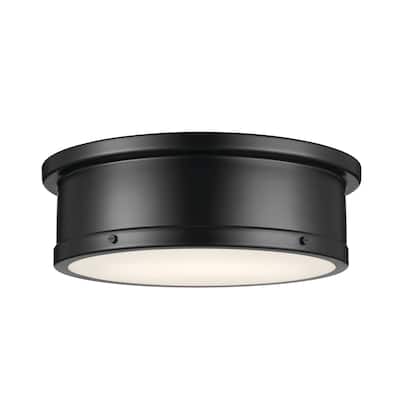 Kichler Lighting Serca 18 in. 3-Light Black Flush Mount Light