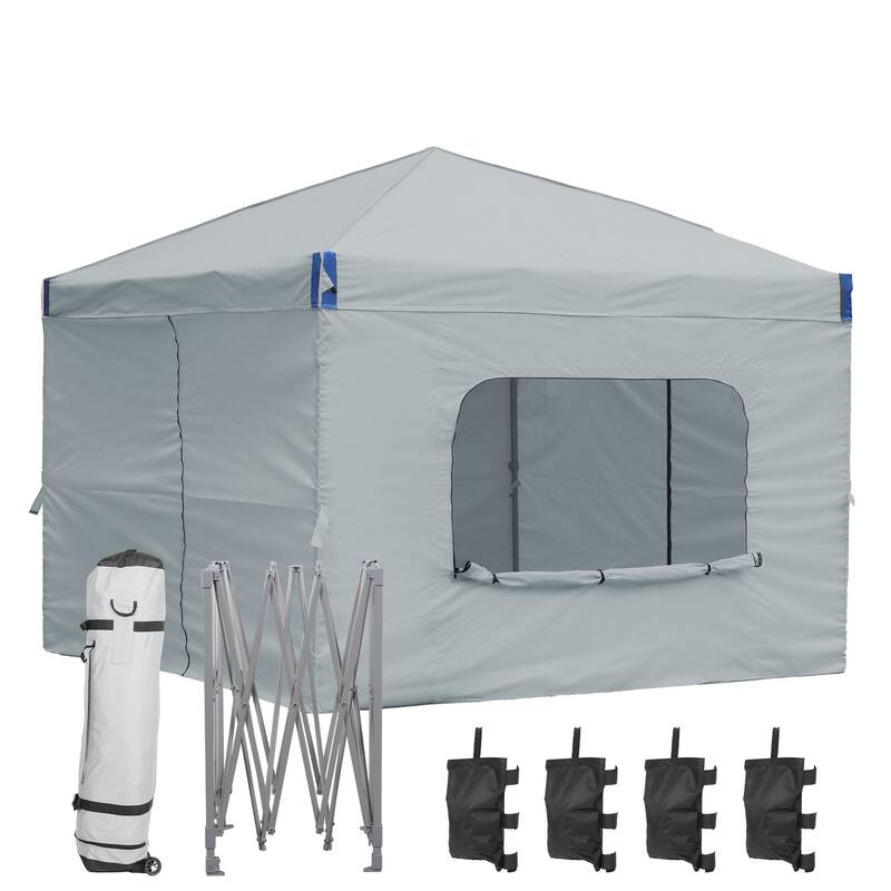 Aoodor 10x10 FT Pop-Up Canopy Tent with Roller Bag and Curtain