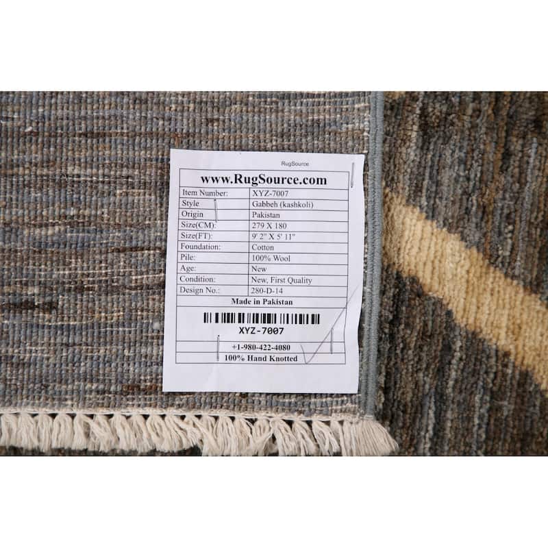 Gabbeh Kashkoli Area Rug Handmade Wool Carpet - 5'11"x 9'2"