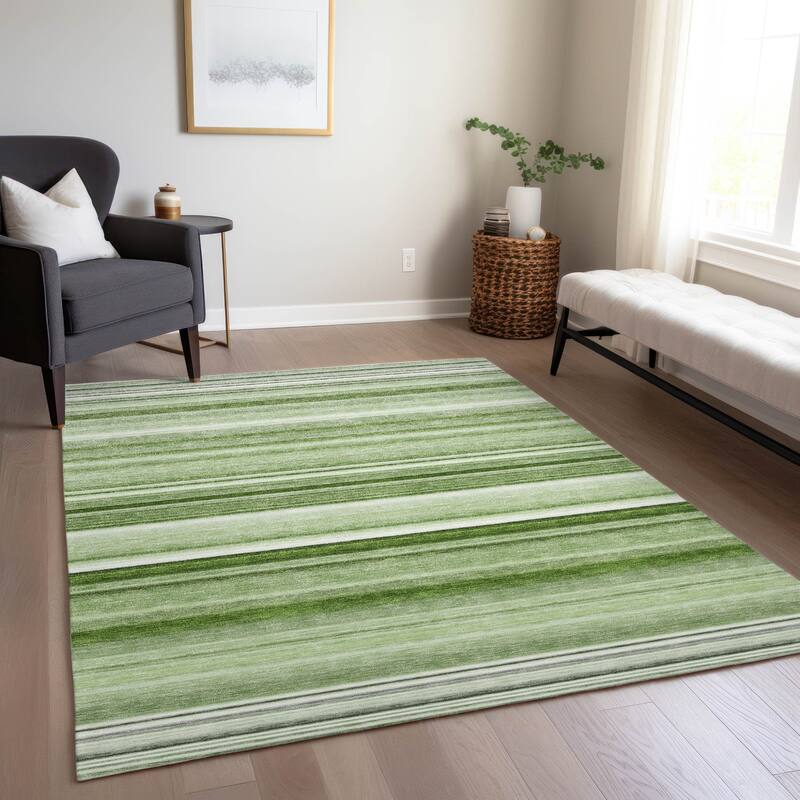 Pasi Stripe Weather Resistant Timeless Fusion Outdoor Rug