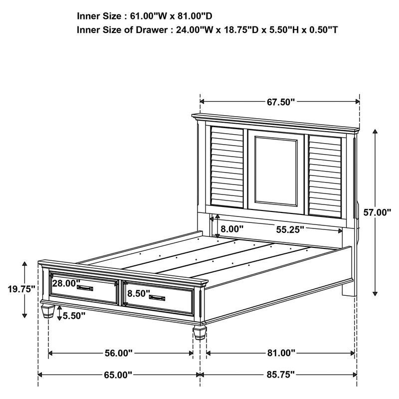 Franco 4-Piece Storage Platform Bedroom Set