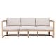 preview thumbnail 3 of 9, Christopher Knight Home - Mid-Century Acacia Wood Outdoor 3-Seater Patio Sofa with Woven Wicker Back & Water-Resistant Cushions