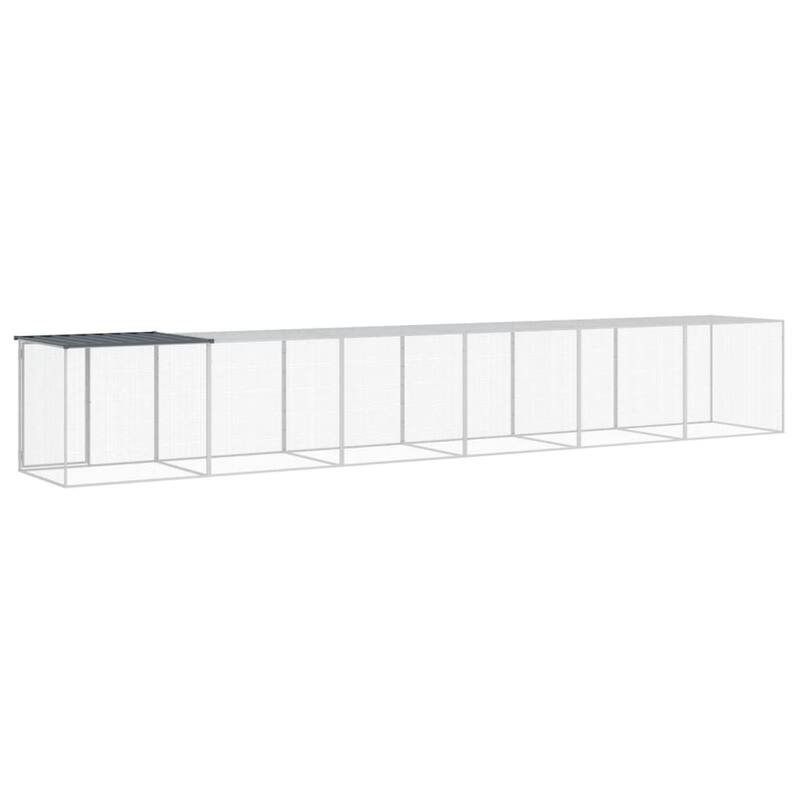 vidaXL Chicken Cage with Roof Light Gray/Anthracite multisize Galvanized Steel