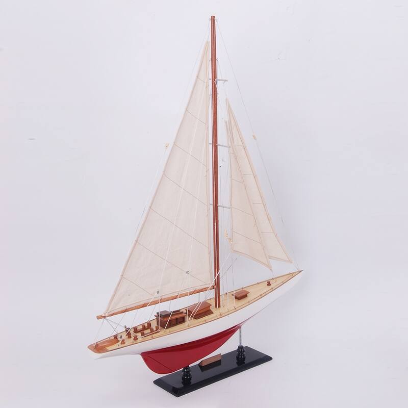 Ranger Painted Medium Sailboat Schooner Yacht Model 24 Inches Long - Multi-Color